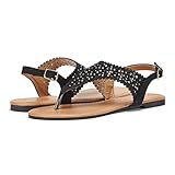 LE MIU MEDINIE Women Rhinestone Casual Wear Gladiator Flat Cut Out Sandals