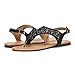 DREAM PAIRS MEDINIE Women Rhinestone Casual Wear Cut Out Flat Sandals
