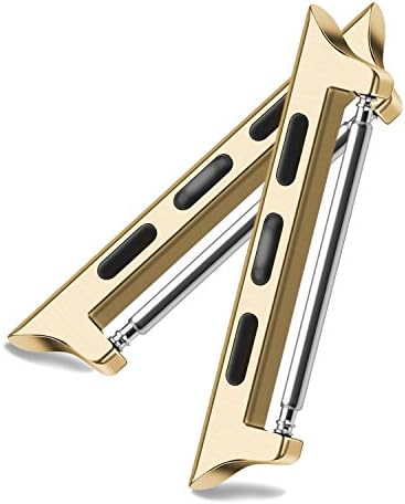 Dura Straps Adapter for Watch Lug Stainless Steel and Easy to Install (No Screwdriver Needed) Compatible with I-watch Band Series 6 5 4 3 2 1 SE (Elegant Gold, 38 & 40mm)