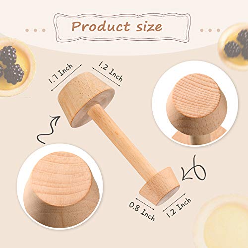 2 Pieces Wooden Tart Tamper Set Tart Pan Wooden Molds Egg Tarts Tamper