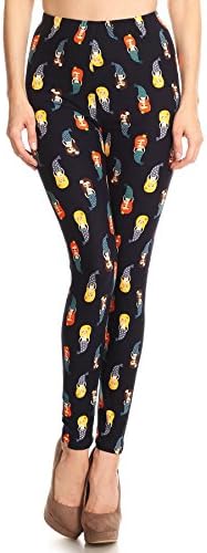 Expert Design Women's Plus Little Mermaid Pattern Printed Leggings - Christmas Gift