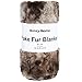 Bonzy Home Luxury Faux Fur Throw Blanket, Super Soft Fuzzy Cozy Warm Fluffy Plush Hypoallergenic Reversible Blankets for Bed Couch Chair Fall Winter Spring Living Room (50 x 60) - Brown Tie Dye