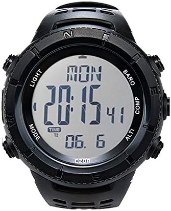 ハイキングウォッチ 登山時計 高度計 Ip67防水防塵 コンパスウォッチ メンズスポーツウォッチ バロメータ温度計付き 天気予報 快適な耐久時計 ブラック 年間保証付き Ezonh001h