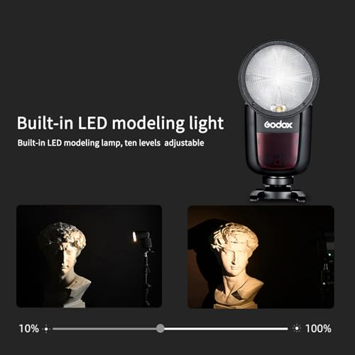 Godox V1-F Flash Speedlite for Fujifilm, 76Ws 2.4G X Wireless TTL 1/8000 HSS Speedlight, 1.5s Recycle, 480 Full Power Flashes with Rechargeable Battery