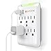 Satechi Slim Surge Protector White (6 AC & 2 USB) 2.4 amp Output for iPhone 6 Plus/6/5S/5C, iPad Air/Mini/3/2/1, iPod Touch 5G/4G, Samsung Galaxy S6/S6 Edge/S5/S4, Note 5/4, LG G4 and More
