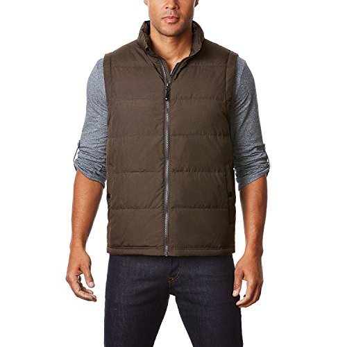 32 Degrees Weatherproof Men's Down Packable Vest With Storage Bag (Coffee Melange, Large)