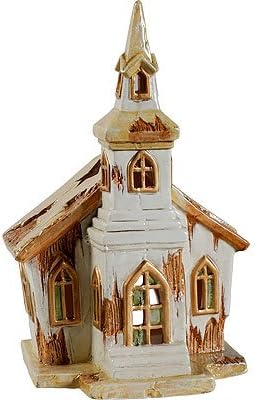Christmas House Tea Light Candle Holder 7"H