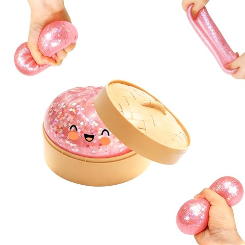 Glitter Squishy Dumpling, Glitter Squishy Dumpling Box, Adult Dumplings Squishy, Anxiety Relief, Adult Soft Squeeze Decompression Dough (1pc)