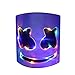 DJ LED Mask - Music Festival Party Light Up Mask Cosplay Costume - Carnaval Halloween Disco Headgear Prop Latex Full Head Hat - Carnival DJ Helmet White