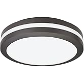 Lithonia Lighting Outdoor Flush Mount LED Ceiling Light, Exterior Ceiling Lighting Fixture, 4000K Cool White Light, Dark Bron