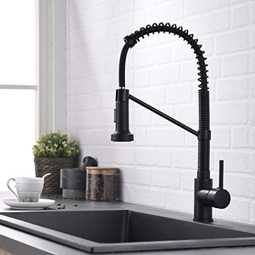 QIANGXIU Kitchen Tap Extendible Mixer Tap Kitchen Black Kitchen Tap