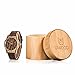 Morrivoe Luxury Wooden Watch Genuine Leather Strap For Men Wristwatches With Bamboo Gift Box (ZEBRA WOOD)