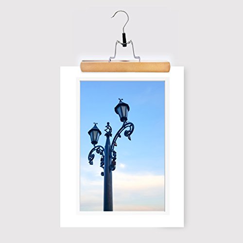 JS HANGER Natural Solid Wooden Collection Slack Hanger, Wood Skirt Hangers, Natural Polished, Set of 10 - Thumbnail 2
