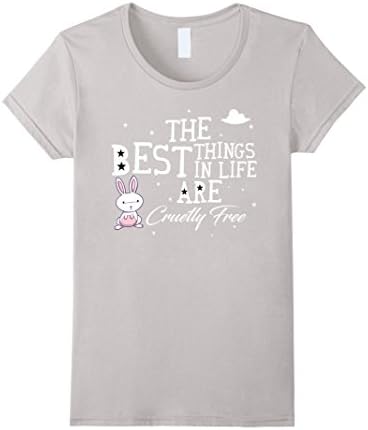 Women's The Best Things In Life Are Cruelty Free Tee Large Silver
