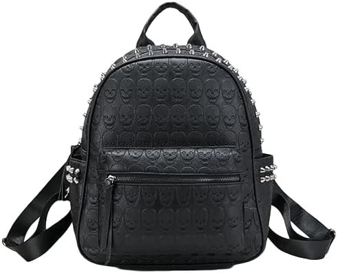Rivet Backpack Punk Style Casual Metal Rivet Daily Backpack Amazon.com: Chikencall Rivet Punk Backpack Flap Drawstring  main image 3