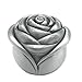AVESON Vintage Rose Flower Style Antique Women Trinket Jewelry Gift Box Necklace Earrings Ring Storage Case, Sliver, Large