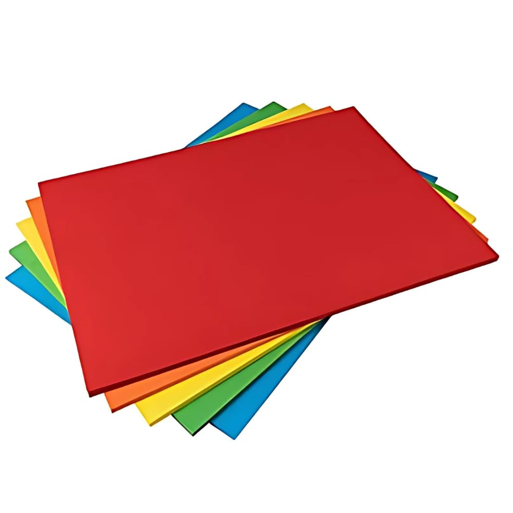 Hawksbill A4 Coloured Card 225 GSM – 100 Pack Bright Rainbow Coloured Cardstock for Children’s Arts & Crafts School Projects Posters & Creative Activities