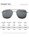 WELUK Men's Pilot Sunglasses Polarized 55mm Military Style with Bayonet Temples (Silver/Grey, 55)