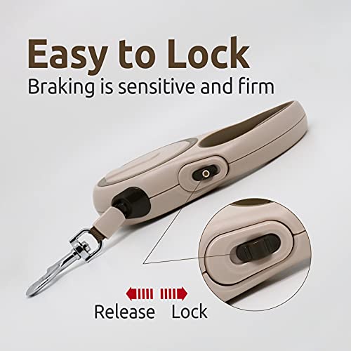Aclinker Retractable Dog Leash for Small Dogs and Medium, 16 ft Strong Nylon Tape, Switch Easy to Lock and 360° Tangle-Free