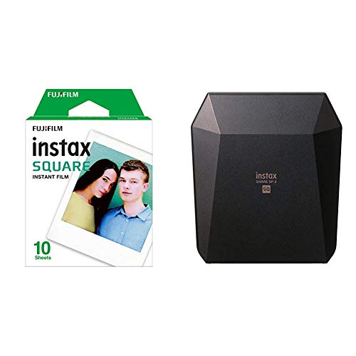 Fujifilm Film pour Appareil Instax Square SQ10 Blanc & 16558138 Imprimante format Carré Noir/Blanc