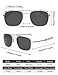 LUDEM Mens Military Aviator Sunglasses Polarized Square 55mm Pilot Bayonet Temples (Silver & Grey, 55)