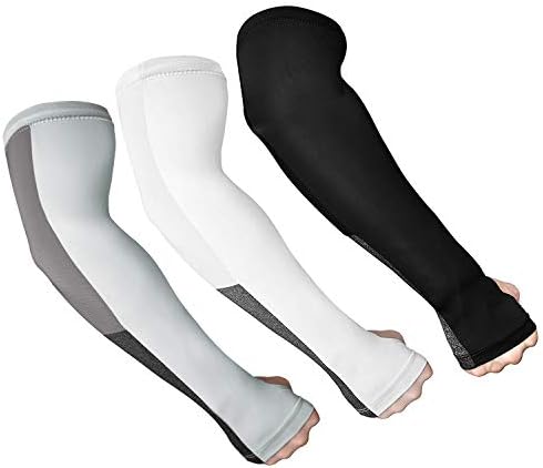 EXski Sun Protection Sleeves - Thumb Hole Cooling Breathable Arm Sleeves for Driving Cycling Running Golfing