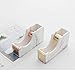 Multibey Acrylic 1 Inch Core Desktop Adhesive Tape Dispenser Cutter with Tape Marble Office School Gift Idea (Marble Printed-Gold)