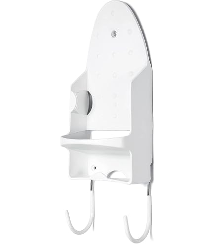 Dolenor Support Mural pour Fer, Cintre pour Planche à Repasser pour Salle de Bain et Buanderie Domestique, Support de Fer Électrique avec Crochet - pour Max 5,4 (Noir) (Blanc