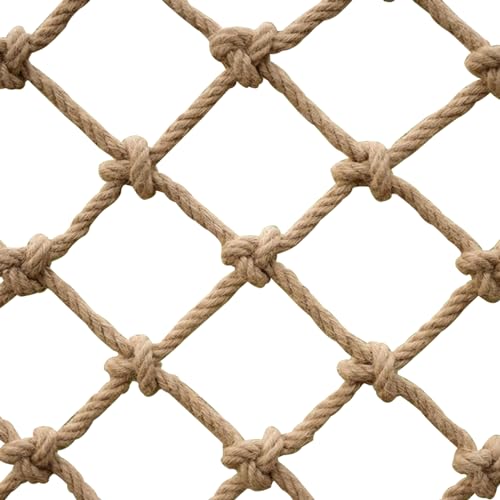 SSWZHANG Indoor Hemp Protection Net Hemp Rope Net for Climbing House on the Tree Protection Net for Balcony Stairs Railing (Size: 1 x 10 m (3 x 33 ft))