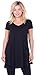 Popana Womens Short Sleeve Summer Tunic Tops to Wear with Leggings Loose Fit Plus Size Made in USA Large Black