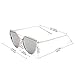 CHB Women's HD Mirrored Cateye Lens Creative Metal Frame Street Fashion Designer Polarized Sunglasses UV400 with Case