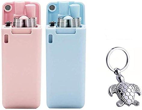 Lovewe 2 Pack Collapsible Reusable Straw, Food-Grade Stainless Steels Folding Drinking Straws, with Hard Case and Keychain & Cleaning Brush