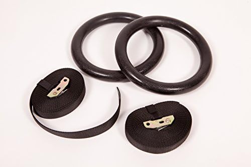 Olympics-Style Crossfit Gymnastic Rings by AK Fitness | Professional Fitness Rings for Crossfit, Strength Training, Dips, Pull Ups and More | No Slip Design w/ 7' Long Straps and 2000 lb. Capacity