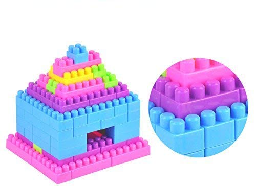 O-Toys 96 Pieces Building Blocks for Toddler DIY Interlocking Toy Blocks Colorful Plastic Puzzle Construction Playset Creative Educational Stacking Blocks Toys Set for Kids - Thumbnail 5