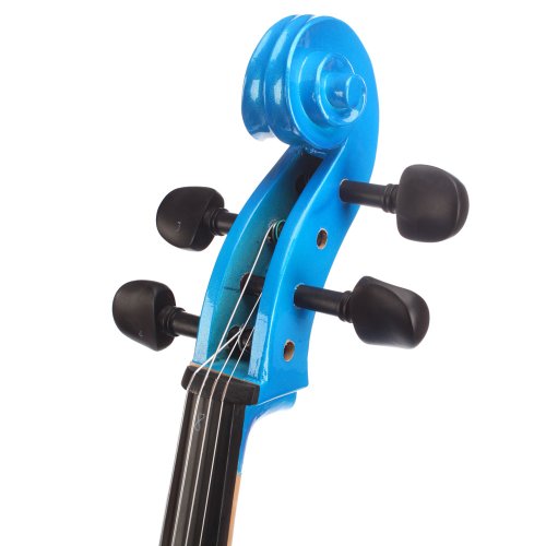 LYKOS 4/4 Acoustic Cello + Case + Bow + Rosin Wood Color Beautiful Varnish Finishing (Blue) - Thumbnail 4