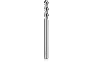 HOYUSK 1/8" Carbide Ball Nose End Mills - 2 Flutes End Mill Bits, Tungsten Milling Bit CNC Cutting Tools for Stainless Steel, Forge Steel, Hardened Steel, Copper, Alloys & More