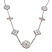 Baoliren White Shell Rose Gold Tone Round Multi Clover Women's Strand Necklace