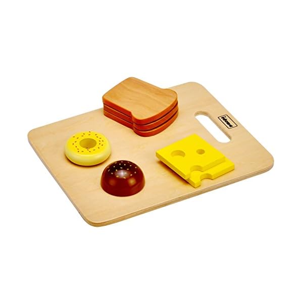 Idena 4100102 - Kleine Küchenmeister Brotzeit Set aus Holz, für Spielküche und Kaufmannsladen, ab 3 Jahre, ca. 20 x 16 x… – Bild 3