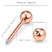Ruifan 14G 9/16Inch Crystal Ball Nipple Tongue Shield Ring Barbell Body Piercing Jewelry Retainer 8PCS - Rose Gold