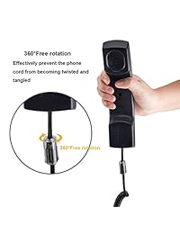 Detangler del cable del auricular del teléfono, 1 paquete de cable de línea fija anti-enredo de 360 ??grados y un paquete de cable del auricular del teléfono 8.5 pies sin enrollar (2 pies en espiral)