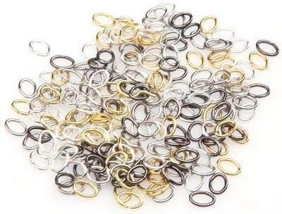 Qiyuezhuangshi001 卸売1000ピースアンティークシルバー 人気ブレゼント ゴールド ブロンズオーバルjumppingはdiyのためのオープンメタルジャンプリングジュエリー所見を鳴らし 色 Mixed