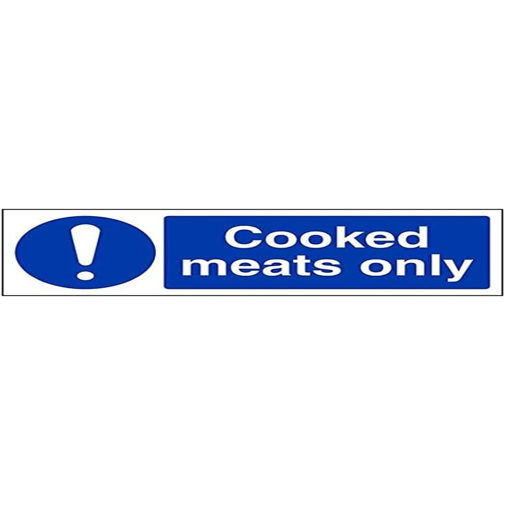 V Safety Cooked meats only-300x100mm-Magnetic Safety Sign