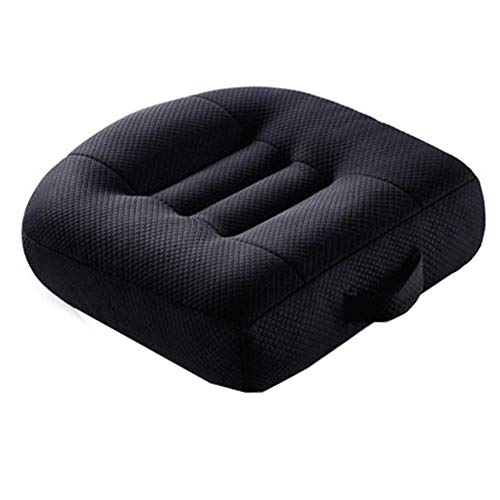 WSGJHB Car Booster Seat Cushion Posture Cushion Portable Breathable Mesh, Effectively Increase The Field of View by 12cm/ 4.7in, Ideal for Office, Home, Angle Lift Seat Cushions,Black