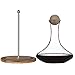 Classic Glass Wine Decanter with Wooden Ball Stopper and Decanter Dryer Stand. By Lily's Home