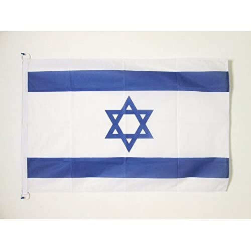 AZ FLAG - Israel Flag - 2x3 Ft - For Outdoor - Israeli - Jewish Banner Knitted Polyester with Two Plastic Rings - Fade Resistant - Vivid Colors - 2' x 3' Feet - 90x60 Cm