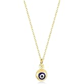 Gelin Evil Eye Ball Pendant Necklace 10K or 14K Solid Gold