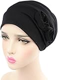Ababalaya Women Stretch Flower Muslim headscarf Chemo Cancer Cap in 6 Colors
