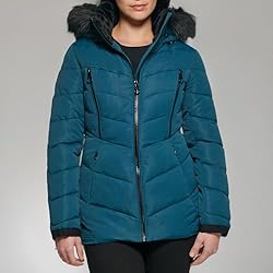 GUESS Women's Midweight Puffer Jacket, Hooded