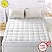 WARM HARBOR Mattress Pad Cover King Size Mattress Topper with 18” Deep Pocket Pillowtop Overfilled 100% 300TC Cotton White Bed Topper (Down Alternative)