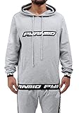 Black Pyramid Men's Pyramid Rubber Logo Hoodie Sweatshirt, Heather Grey, X-Large